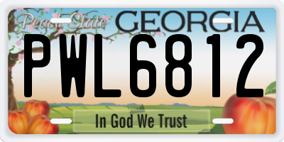 GA license plate PWL6812