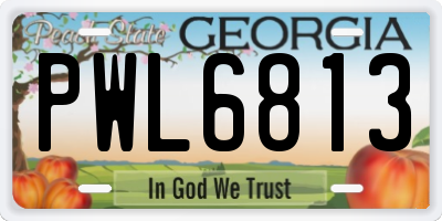 GA license plate PWL6813
