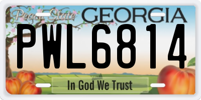 GA license plate PWL6814