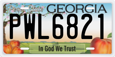 GA license plate PWL6821