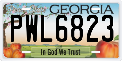GA license plate PWL6823