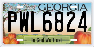 GA license plate PWL6824