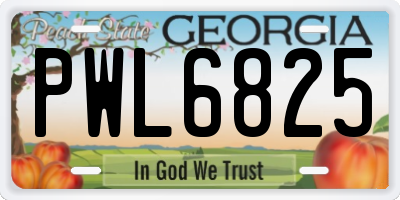GA license plate PWL6825