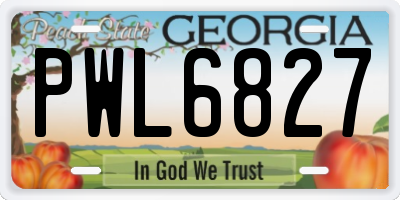 GA license plate PWL6827
