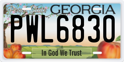 GA license plate PWL6830