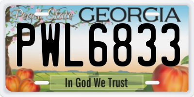 GA license plate PWL6833
