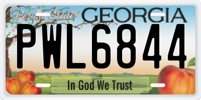 GA license plate PWL6844
