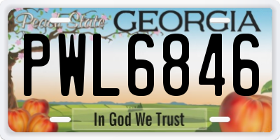 GA license plate PWL6846