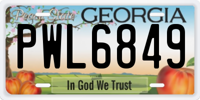 GA license plate PWL6849