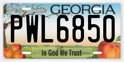 GA license plate PWL6850