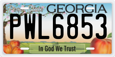GA license plate PWL6853