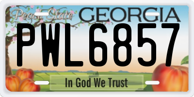 GA license plate PWL6857
