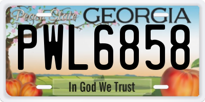 GA license plate PWL6858