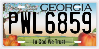GA license plate PWL6859