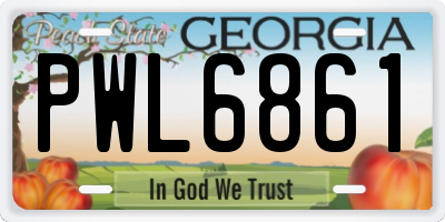 GA license plate PWL6861