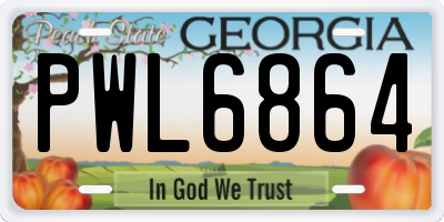 GA license plate PWL6864