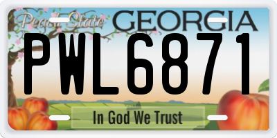 GA license plate PWL6871