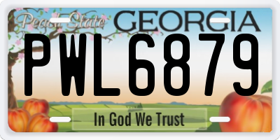 GA license plate PWL6879