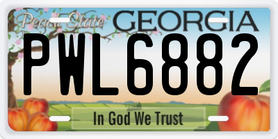 GA license plate PWL6882