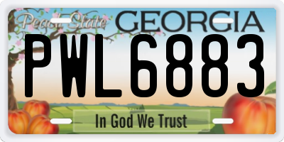 GA license plate PWL6883