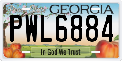 GA license plate PWL6884