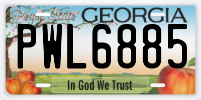 GA license plate PWL6885