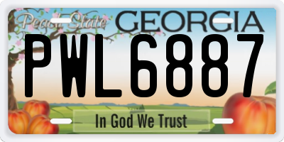 GA license plate PWL6887