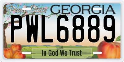 GA license plate PWL6889
