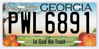 GA license plate PWL6891