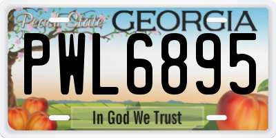 GA license plate PWL6895