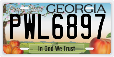GA license plate PWL6897