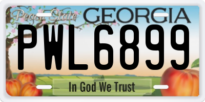 GA license plate PWL6899