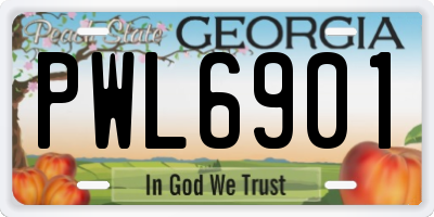 GA license plate PWL6901