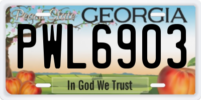 GA license plate PWL6903