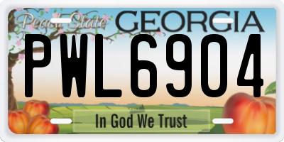 GA license plate PWL6904
