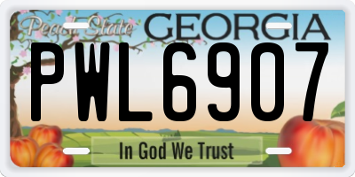 GA license plate PWL6907