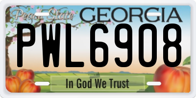 GA license plate PWL6908