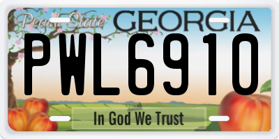 GA license plate PWL6910