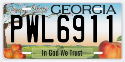 GA license plate PWL6911