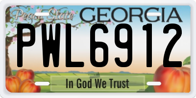 GA license plate PWL6912