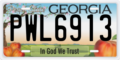 GA license plate PWL6913