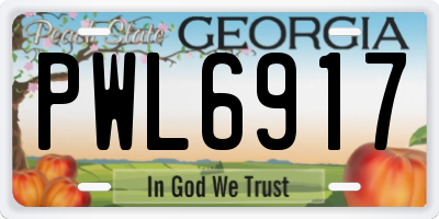 GA license plate PWL6917