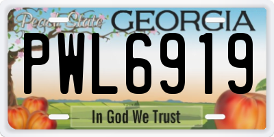 GA license plate PWL6919
