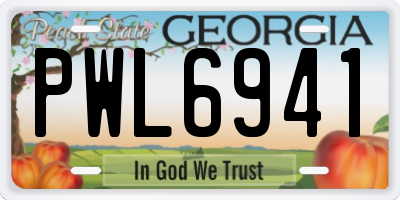 GA license plate PWL6941