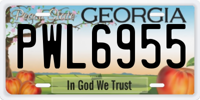 GA license plate PWL6955