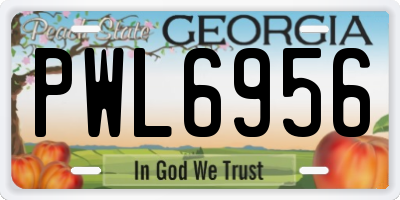 GA license plate PWL6956