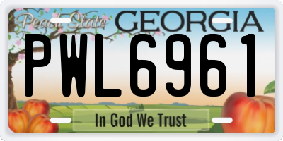GA license plate PWL6961