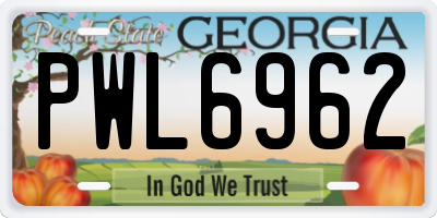 GA license plate PWL6962