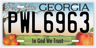 GA license plate PWL6963