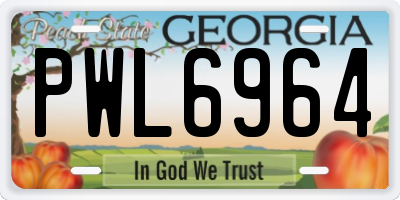 GA license plate PWL6964